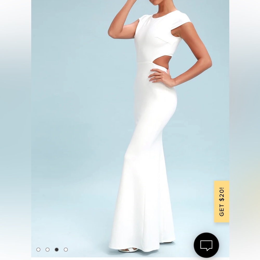 NWOT XS Lulus Be Still My Heart white backless Maxi dress